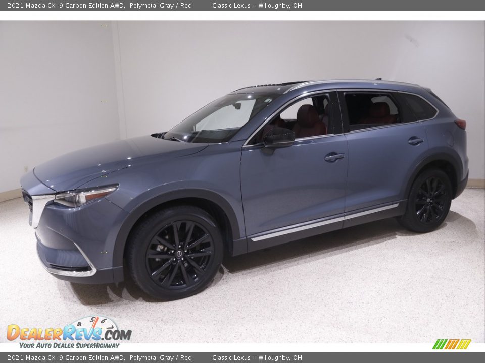 2021 Mazda CX-9 Carbon Edition AWD Polymetal Gray / Red Photo #3