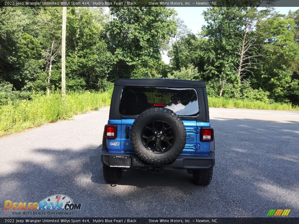 2022 Jeep Wrangler Unlimited Willys Sport 4x4 Hydro Blue Pearl / Black Photo #7