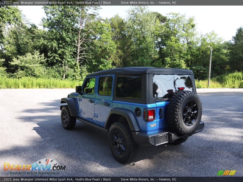 2022 Jeep Wrangler Unlimited Willys Sport 4x4 Hydro Blue Pearl / Black Photo #8