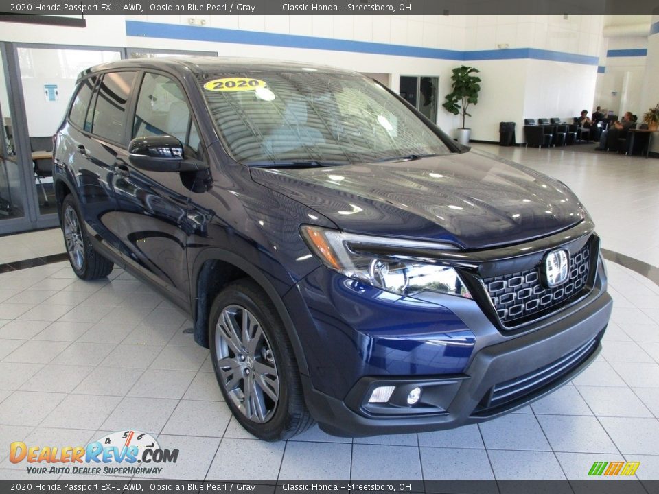 2020 Honda Passport EX-L AWD Obsidian Blue Pearl / Gray Photo #3