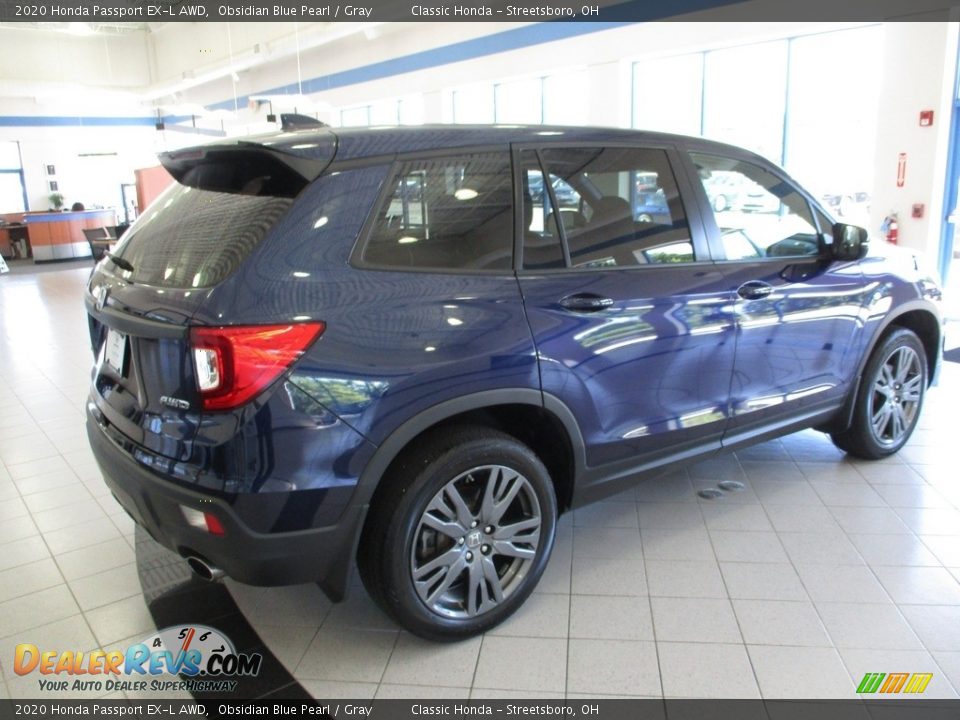2020 Honda Passport EX-L AWD Obsidian Blue Pearl / Gray Photo #7