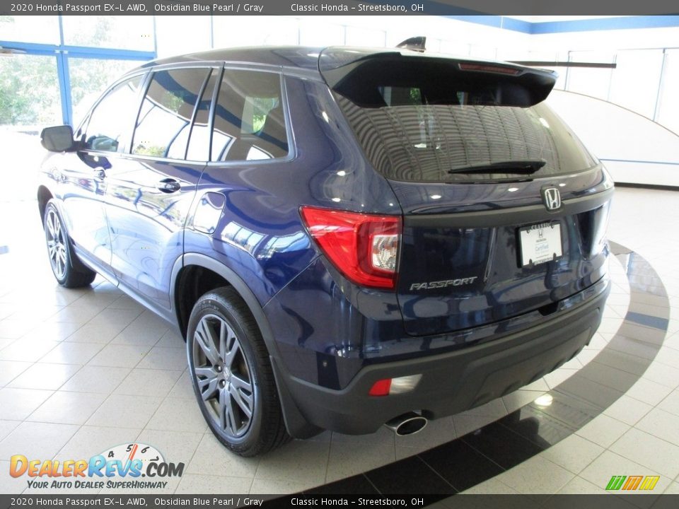 2020 Honda Passport EX-L AWD Obsidian Blue Pearl / Gray Photo #9