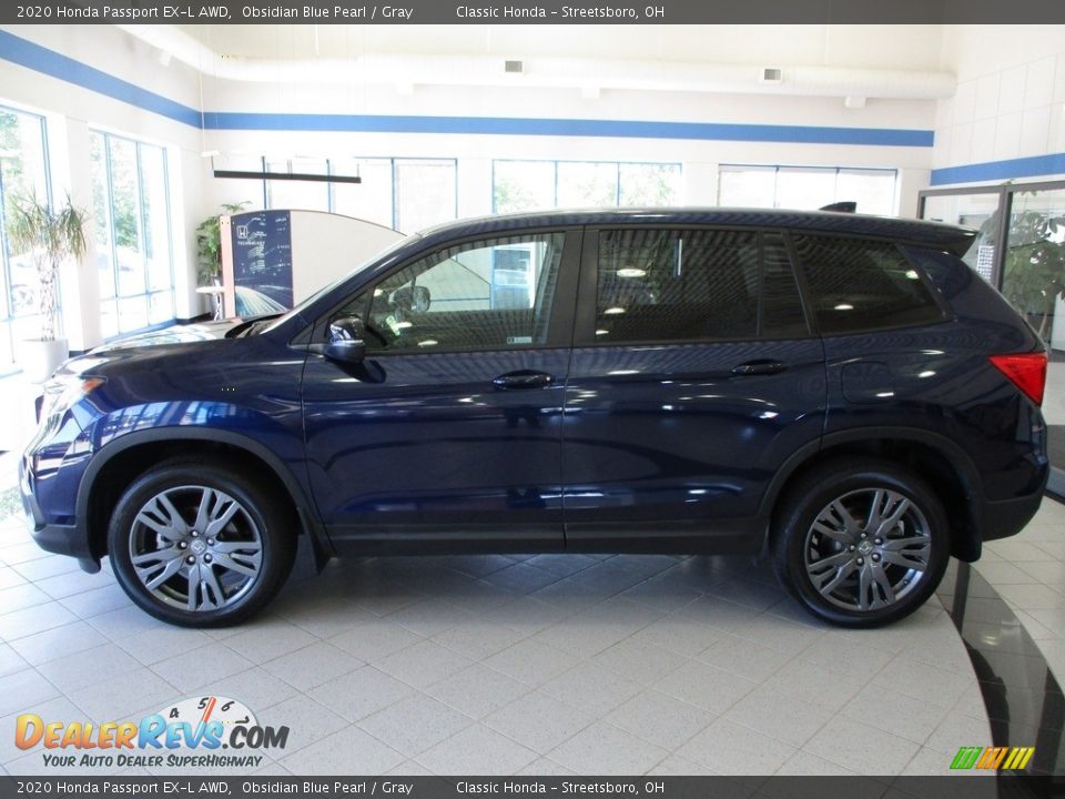 2020 Honda Passport EX-L AWD Obsidian Blue Pearl / Gray Photo #10