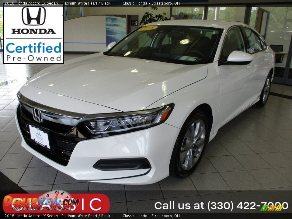 2018 Honda Accord LX Sedan Platinum White Pearl / Black Photo #1