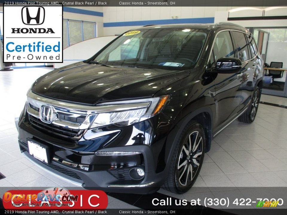 2019 Honda Pilot Touring AWD Crystal Black Pearl / Black Photo #1