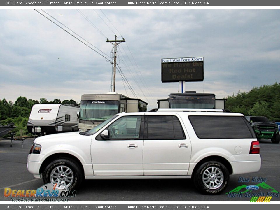 2012 Ford Expedition EL Limited White Platinum Tri-Coat / Stone Photo #2