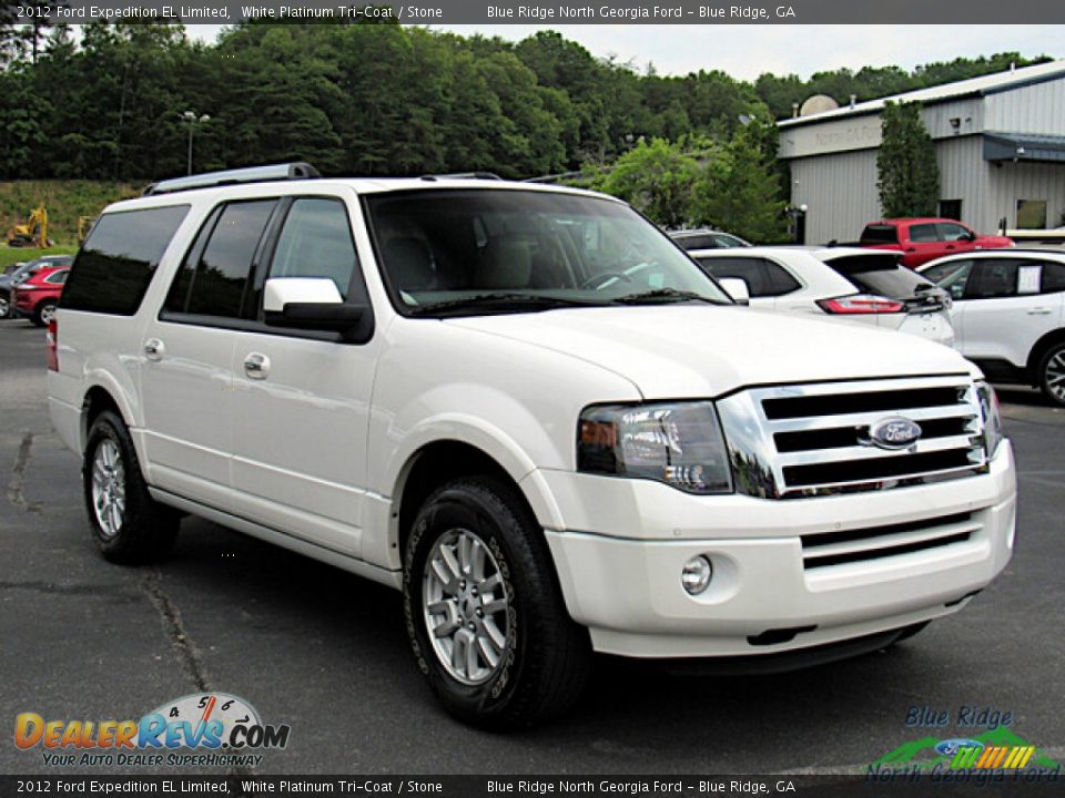 2012 Ford Expedition EL Limited White Platinum Tri-Coat / Stone Photo #7