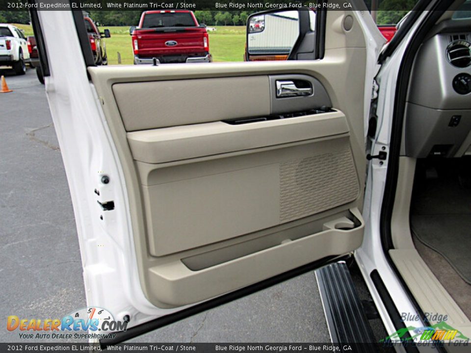 2012 Ford Expedition EL Limited White Platinum Tri-Coat / Stone Photo #10