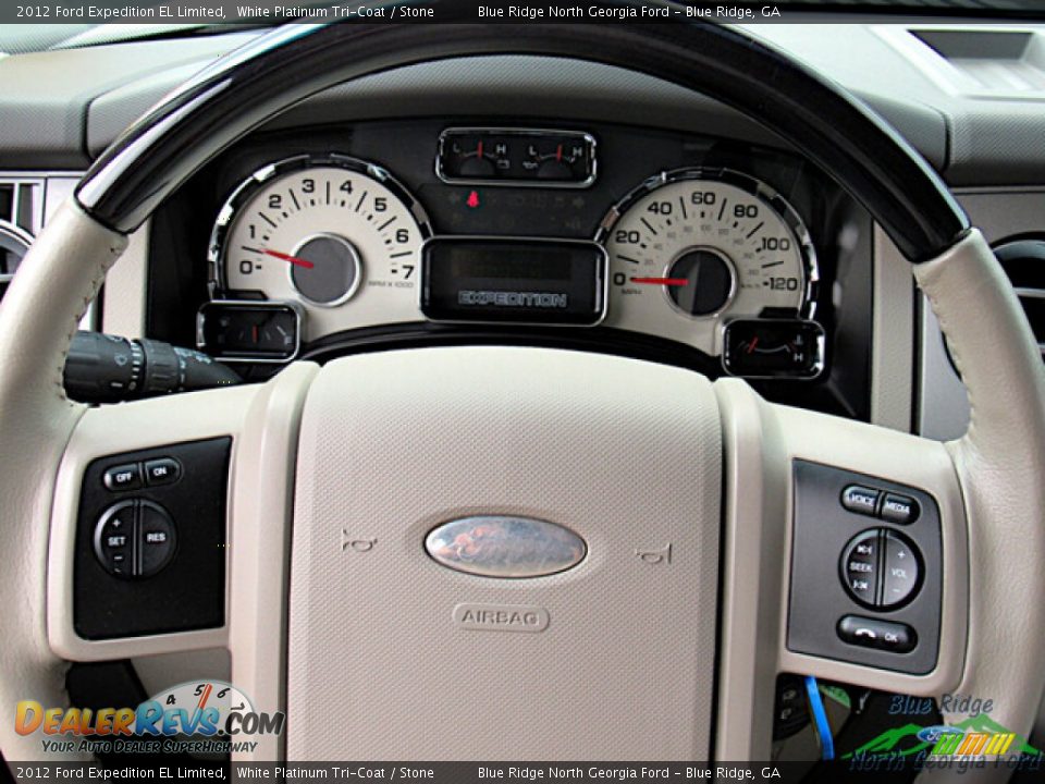 2012 Ford Expedition EL Limited White Platinum Tri-Coat / Stone Photo #18