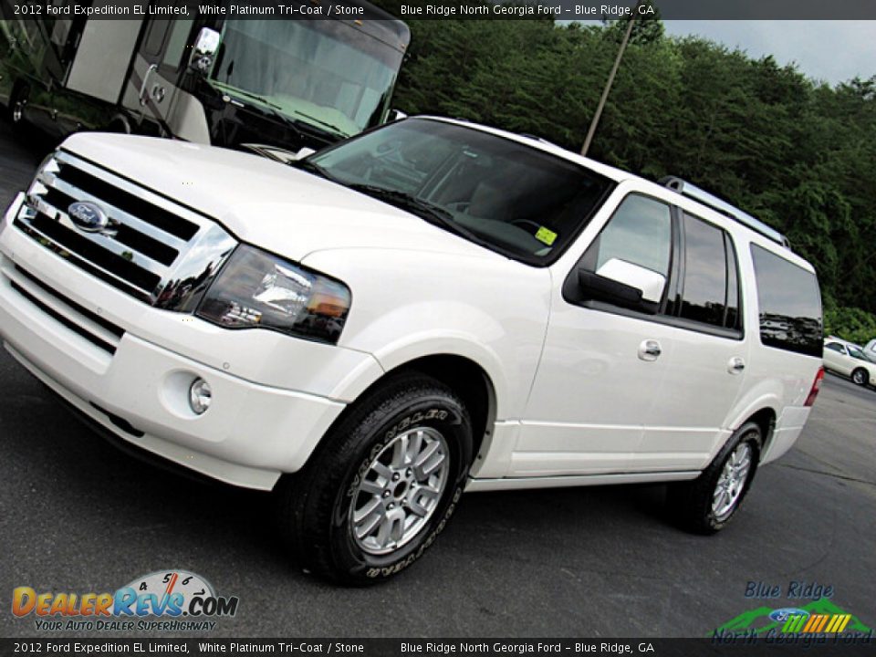 2012 Ford Expedition EL Limited White Platinum Tri-Coat / Stone Photo #27