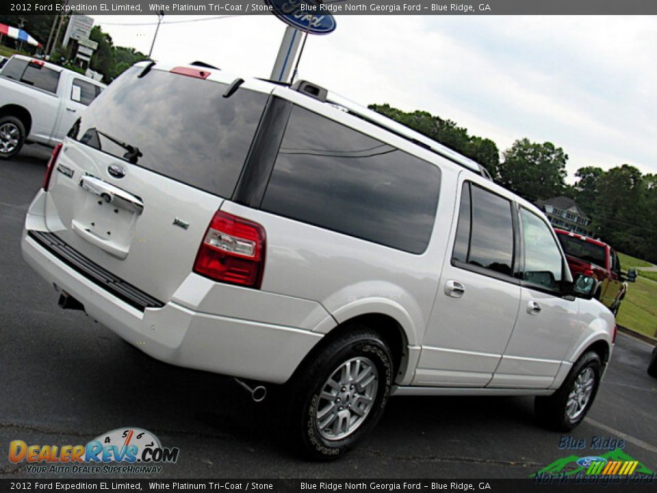 2012 Ford Expedition EL Limited White Platinum Tri-Coat / Stone Photo #29