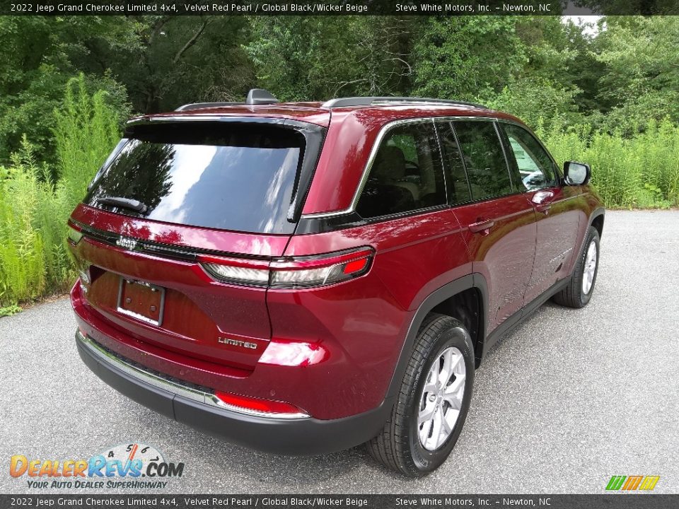 2022 Jeep Grand Cherokee Limited 4x4 Velvet Red Pearl / Global Black/Wicker Beige Photo #6