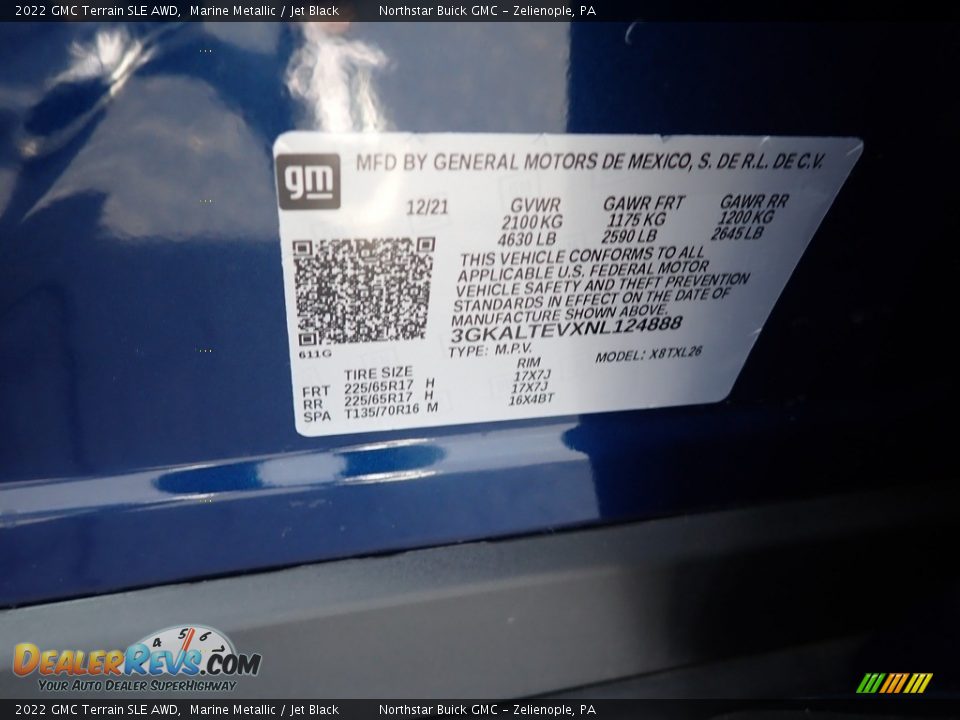 2022 GMC Terrain SLE AWD Marine Metallic / Jet Black Photo #30