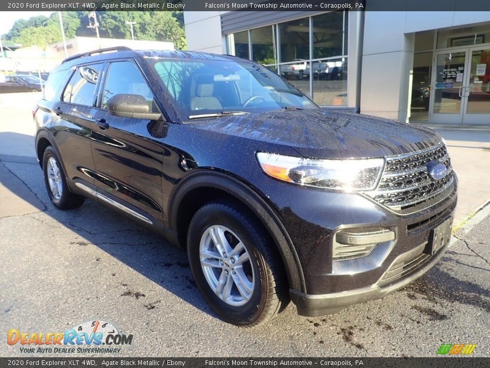 2020 Ford Explorer XLT 4WD Agate Black Metallic / Ebony Photo #9
