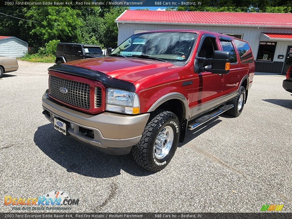 2003 Ford Excursion Eddie Bauer 4x4 Red Fire Metallic / Medium Parchment Photo #35