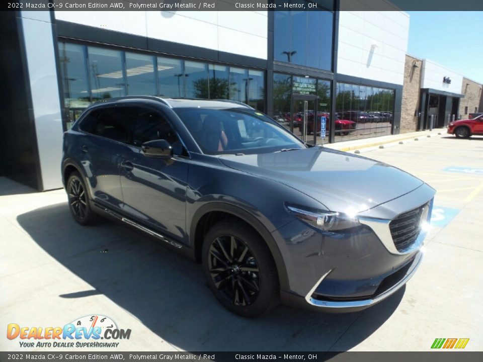 2022 Mazda CX-9 Carbon Edition AWD Polymetal Gray Metallic / Red Photo #1