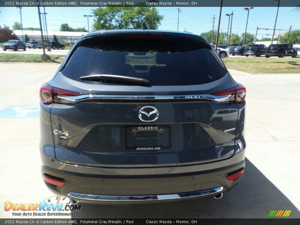 2022 Mazda CX-9 Carbon Edition AWD Polymetal Gray Metallic / Red Photo #5