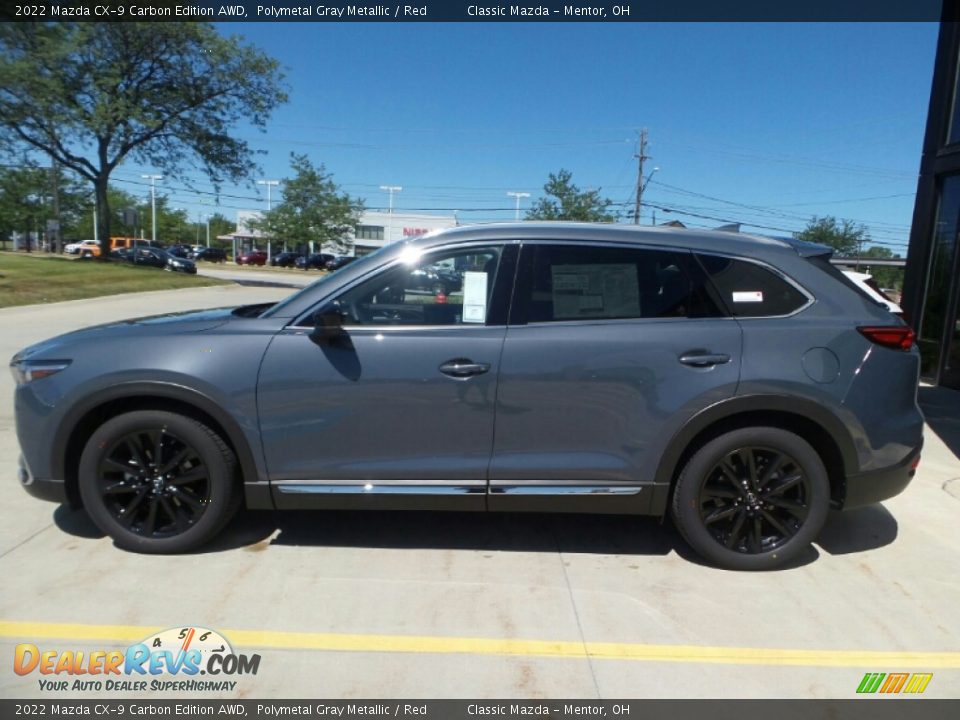 2022 Mazda CX-9 Carbon Edition AWD Polymetal Gray Metallic / Red Photo #6