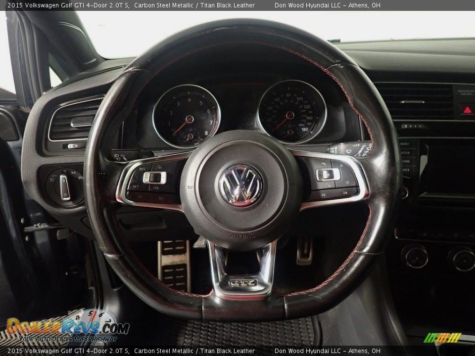 2015 Volkswagen Golf GTI 4-Door 2.0T S Carbon Steel Metallic / Titan Black Leather Photo #26