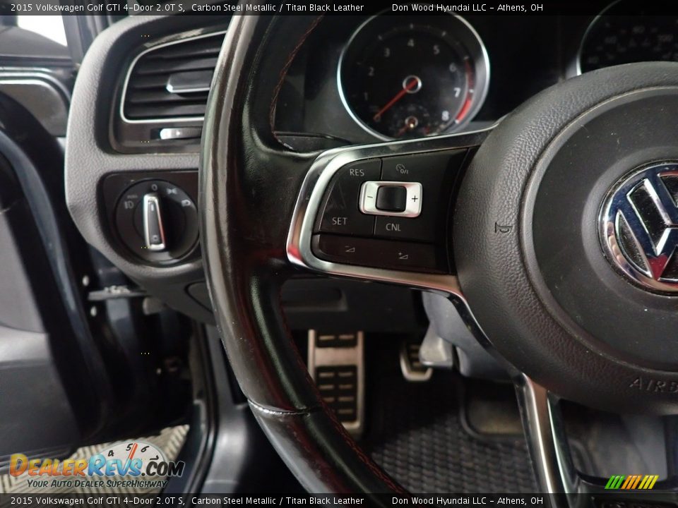 2015 Volkswagen Golf GTI 4-Door 2.0T S Carbon Steel Metallic / Titan Black Leather Photo #28