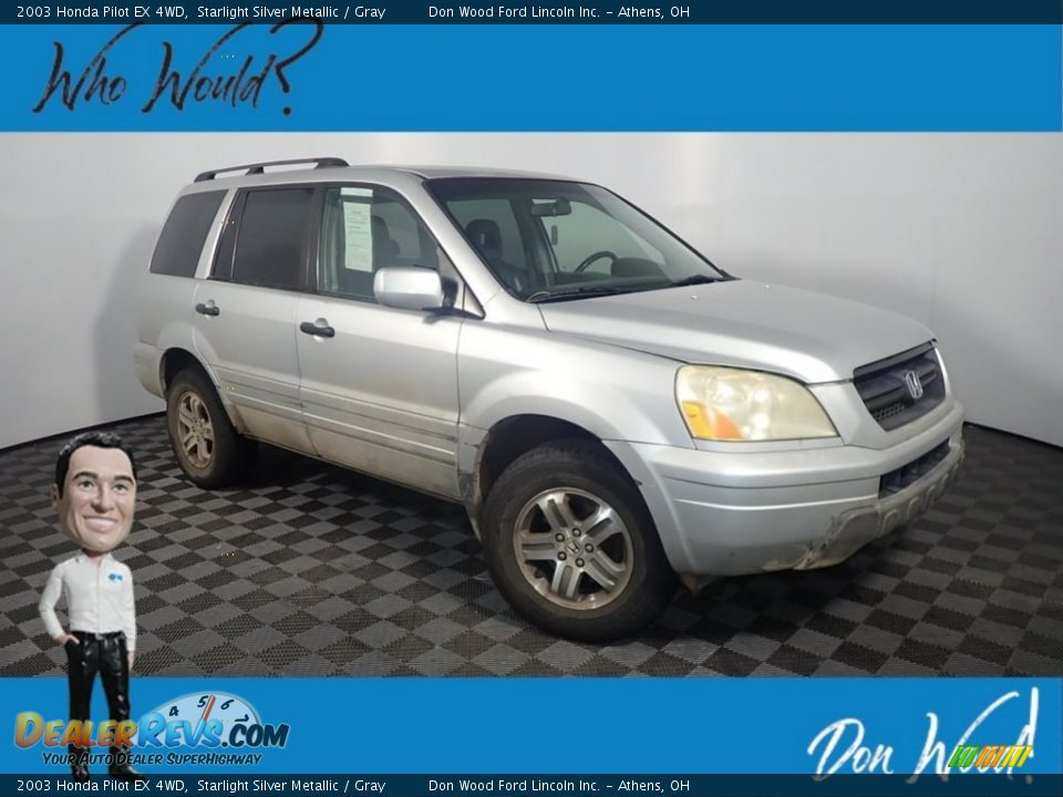 2003 Honda Pilot EX 4WD Starlight Silver Metallic / Gray Photo #1