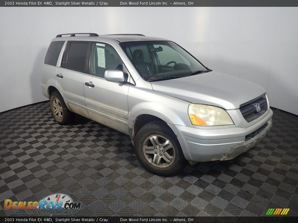 2003 Honda Pilot EX 4WD Starlight Silver Metallic / Gray Photo #2