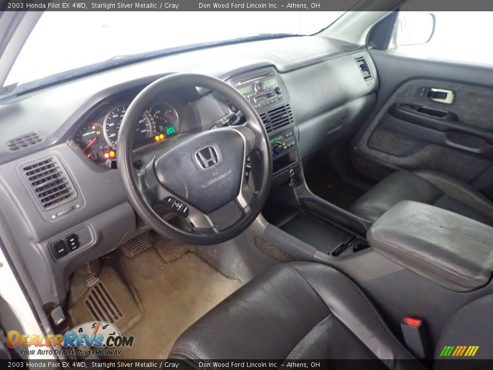 2003 Honda Pilot EX 4WD Starlight Silver Metallic / Gray Photo #12