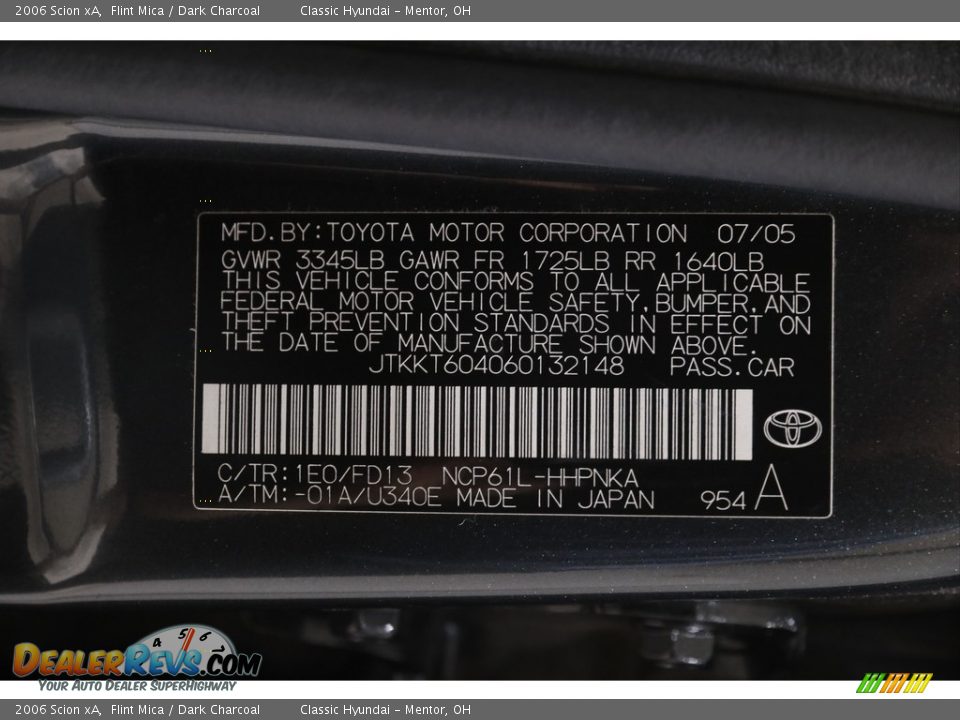 2006 Scion xA Flint Mica / Dark Charcoal Photo #16