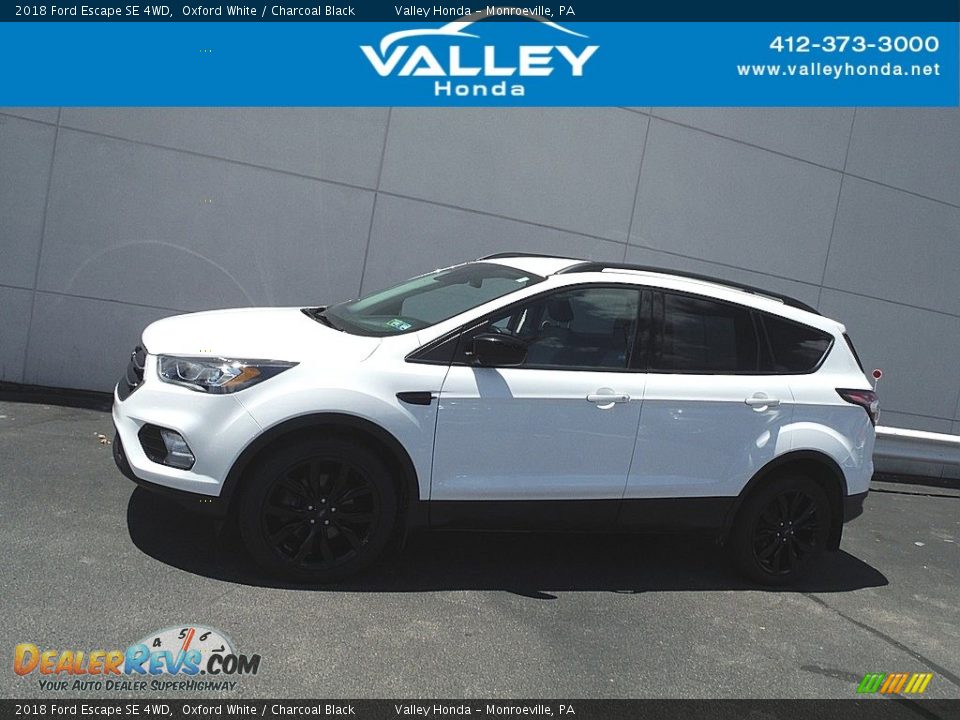 2018 Ford Escape SE 4WD Oxford White / Charcoal Black Photo #2