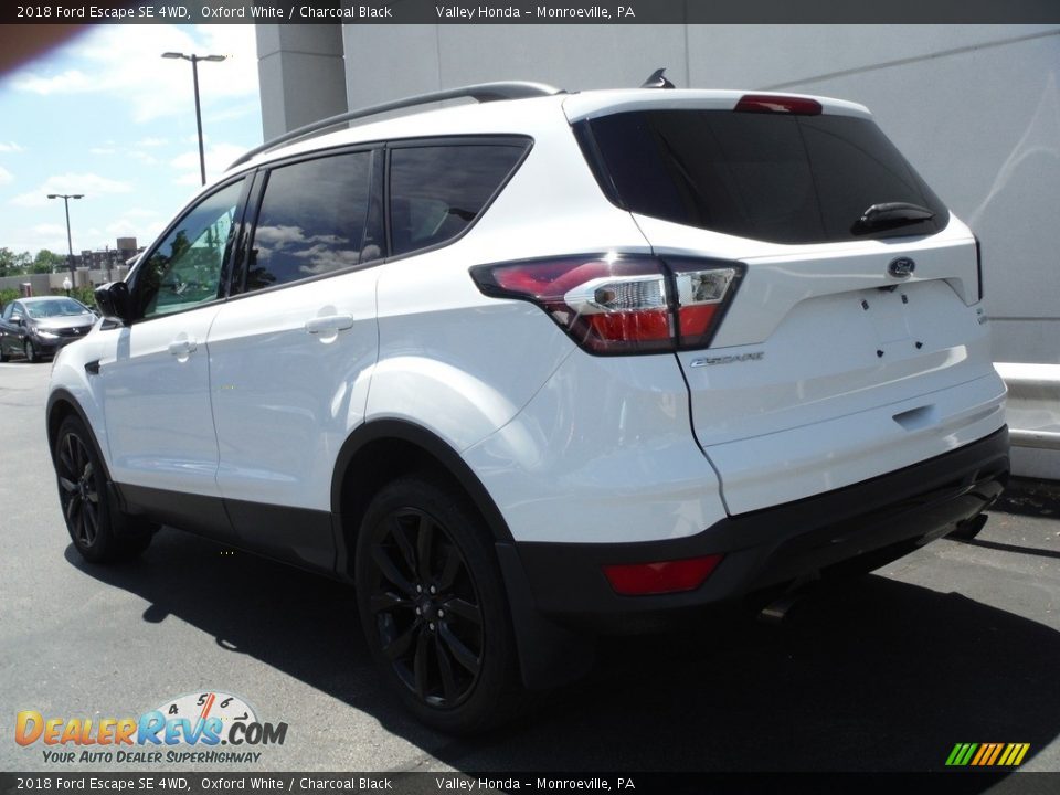 2018 Ford Escape SE 4WD Oxford White / Charcoal Black Photo #9