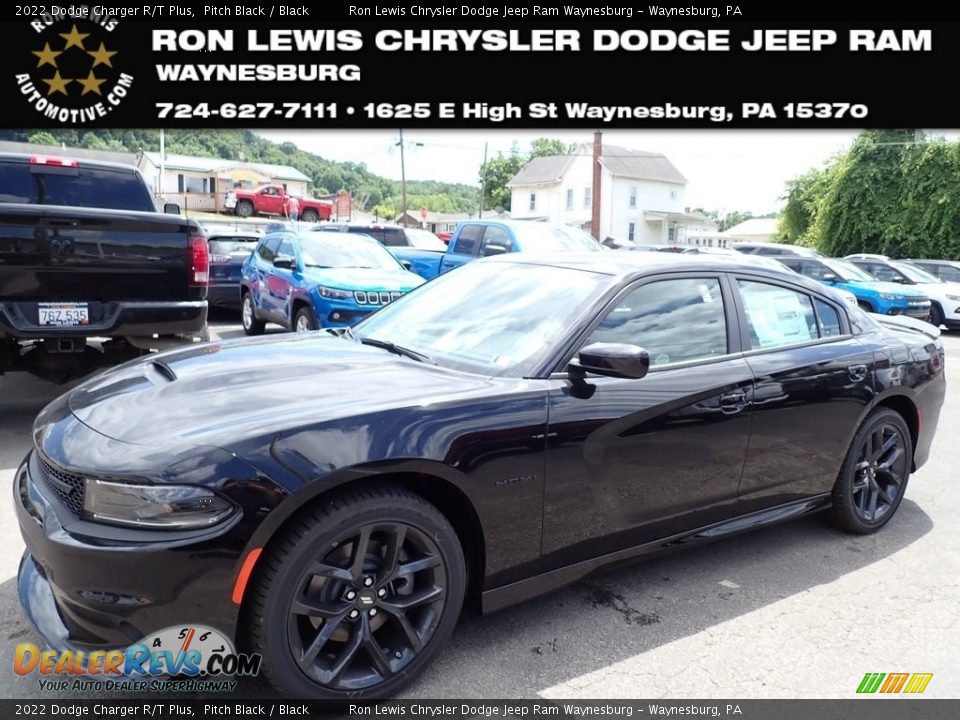 2022 Dodge Charger R/T Plus Pitch Black / Black Photo #1