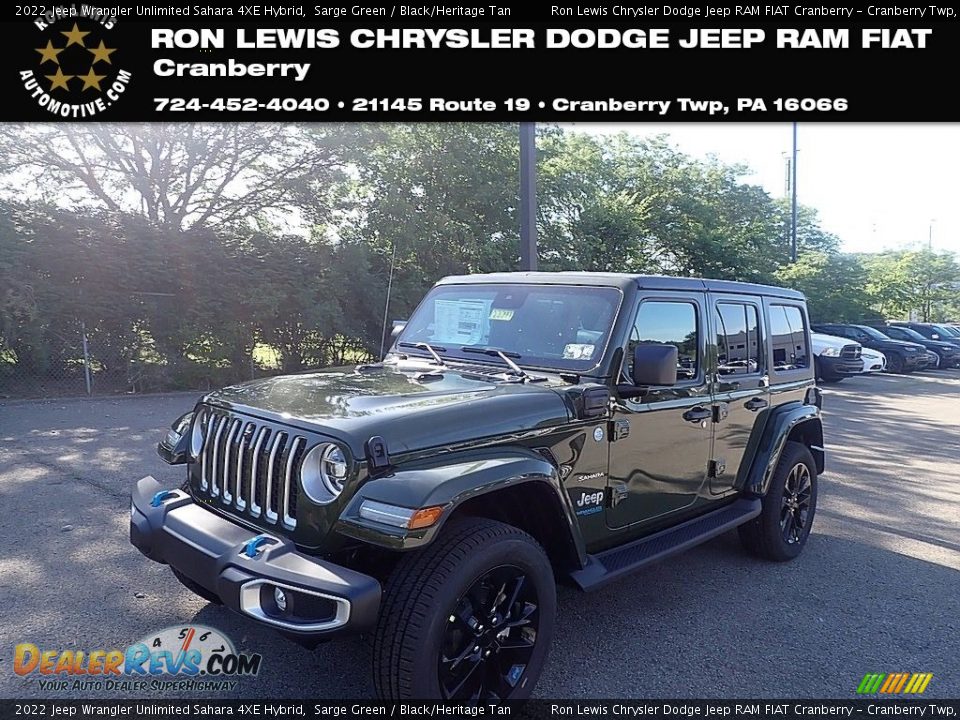 2022 Jeep Wrangler Unlimited Sahara 4XE Hybrid Sarge Green / Black/Heritage Tan Photo #1