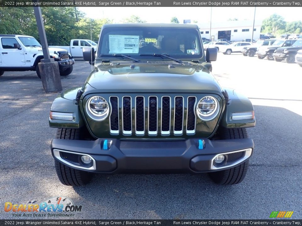 2022 Jeep Wrangler Unlimited Sahara 4XE Hybrid Sarge Green / Black/Heritage Tan Photo #8
