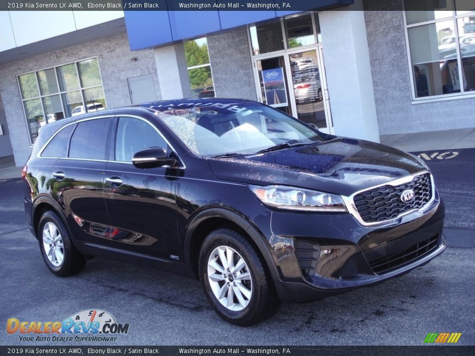 2019 Kia Sorento LX AWD Ebony Black / Satin Black Photo #1