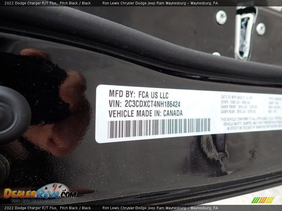 2022 Dodge Charger R/T Plus Pitch Black / Black Photo #15