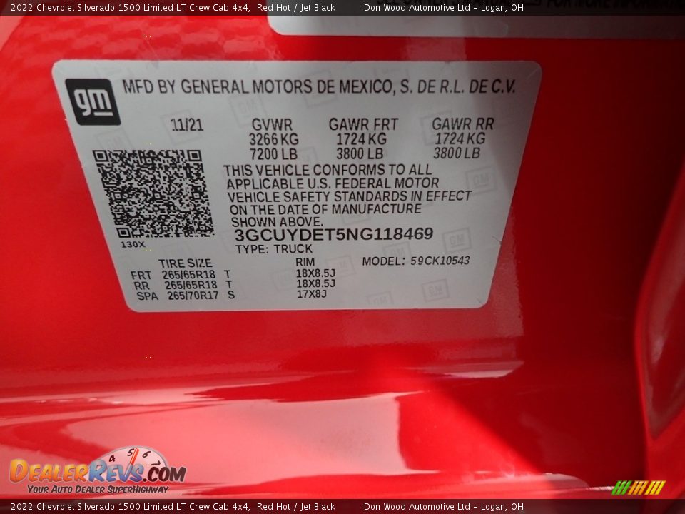 2022 Chevrolet Silverado 1500 Limited LT Crew Cab 4x4 Red Hot / Jet Black Photo #32