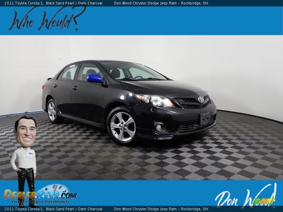 2011 Toyota Corolla S Black Sand Pearl / Dark Charcoal Photo #1