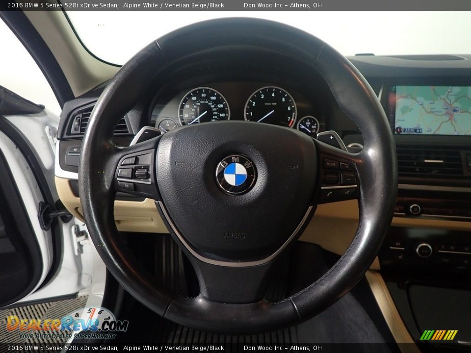2016 BMW 5 Series 528i xDrive Sedan Alpine White / Venetian Beige/Black Photo #31