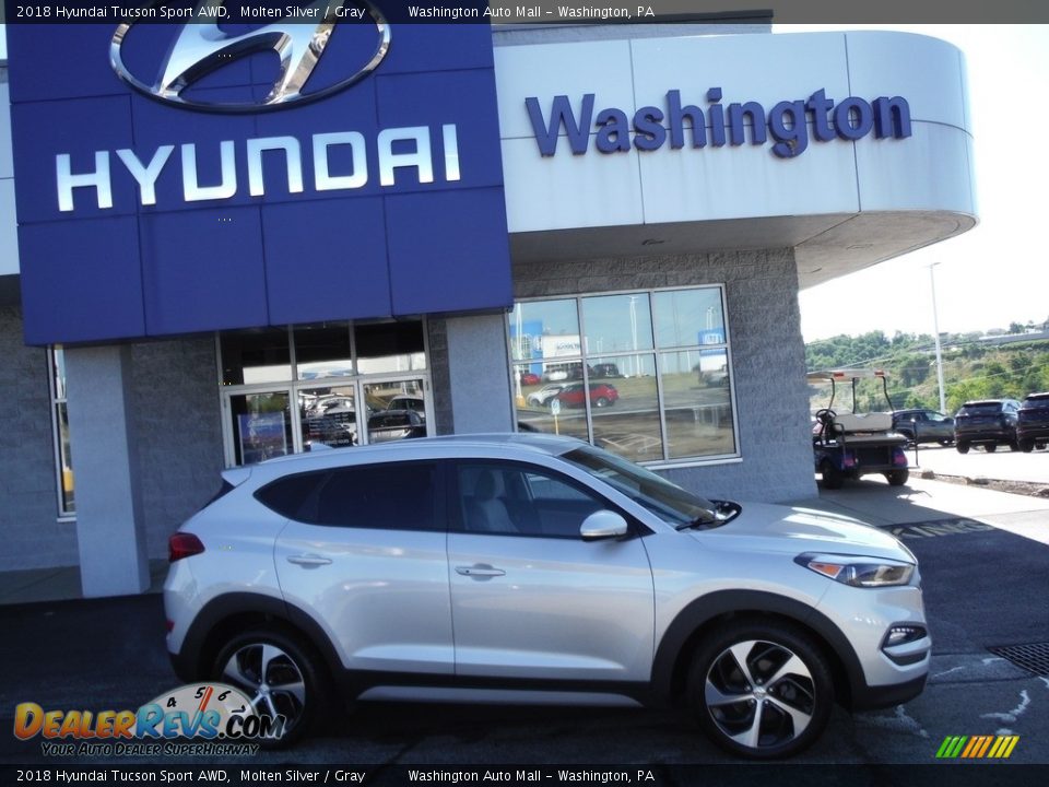 2018 Hyundai Tucson Sport AWD Molten Silver / Gray Photo #2