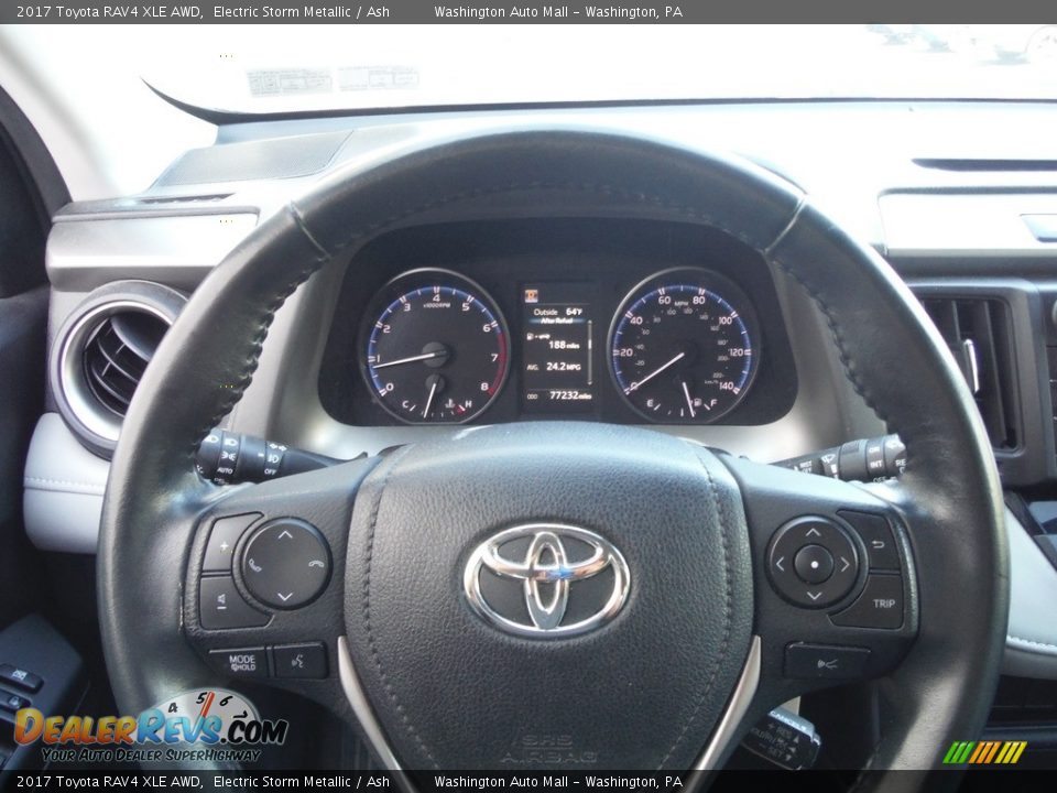 2017 Toyota RAV4 XLE AWD Electric Storm Metallic / Ash Photo #25