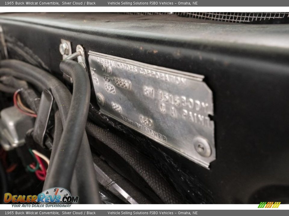 Info Tag of 1965 Buick Wildcat Convertible Photo #19