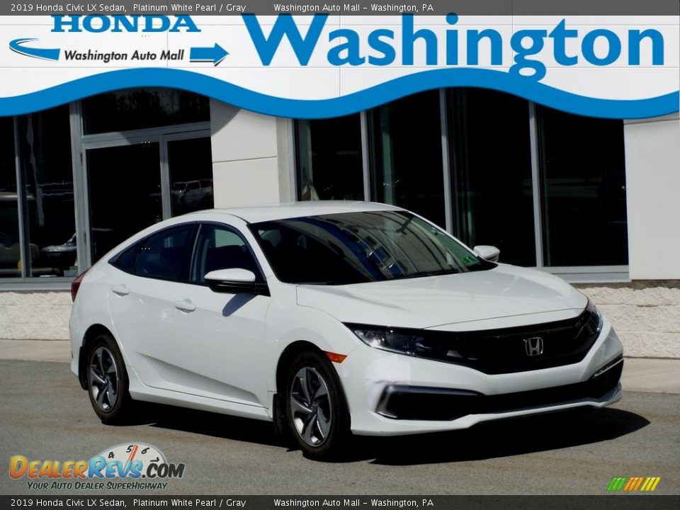 2019 Honda Civic LX Sedan Platinum White Pearl / Gray Photo #1