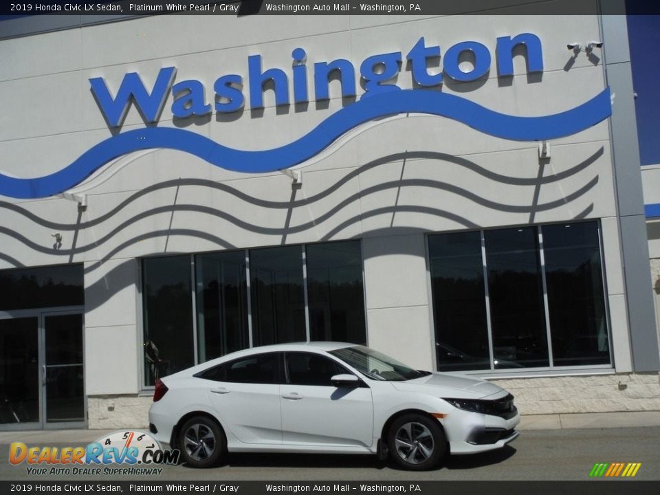 2019 Honda Civic LX Sedan Platinum White Pearl / Gray Photo #2