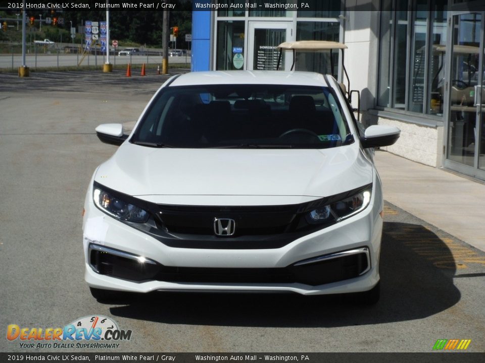 2019 Honda Civic LX Sedan Platinum White Pearl / Gray Photo #3