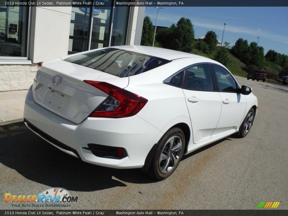 2019 Honda Civic LX Sedan Platinum White Pearl / Gray Photo #8