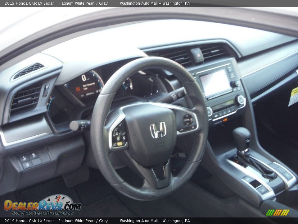 2019 Honda Civic LX Sedan Platinum White Pearl / Gray Photo #9