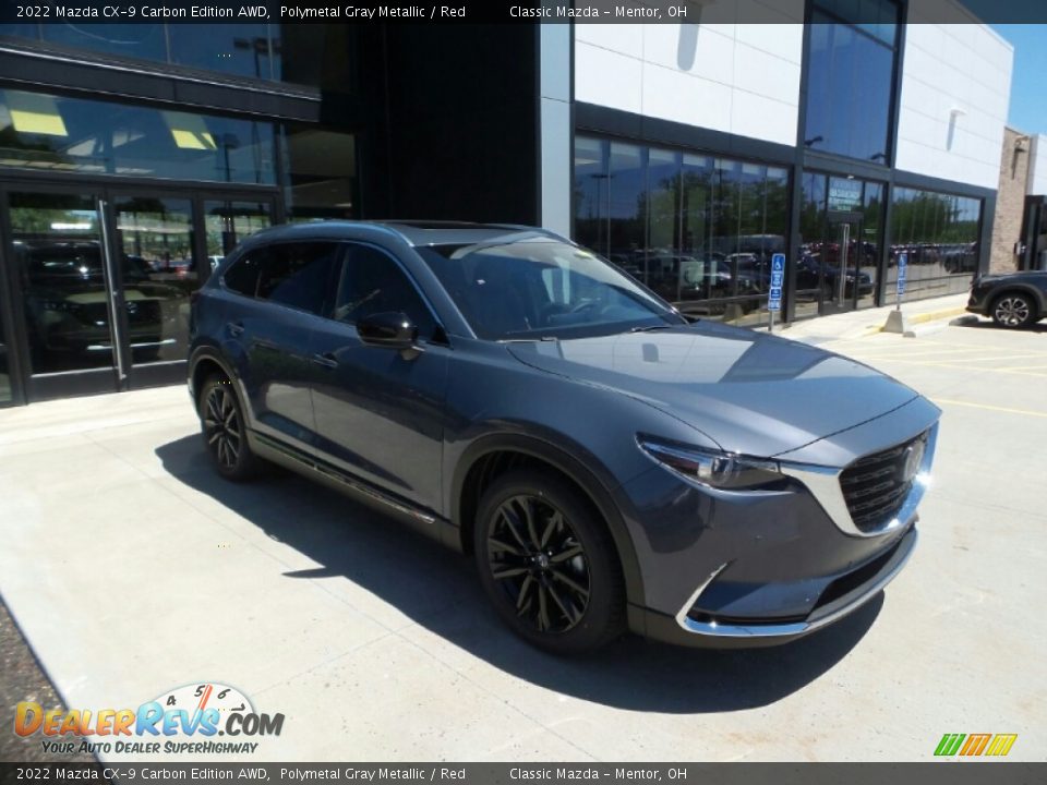 2022 Mazda CX-9 Carbon Edition AWD Polymetal Gray Metallic / Red Photo #1