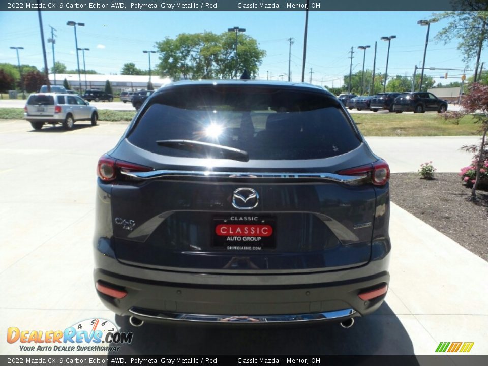 2022 Mazda CX-9 Carbon Edition AWD Polymetal Gray Metallic / Red Photo #5