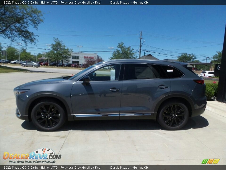 2022 Mazda CX-9 Carbon Edition AWD Polymetal Gray Metallic / Red Photo #6