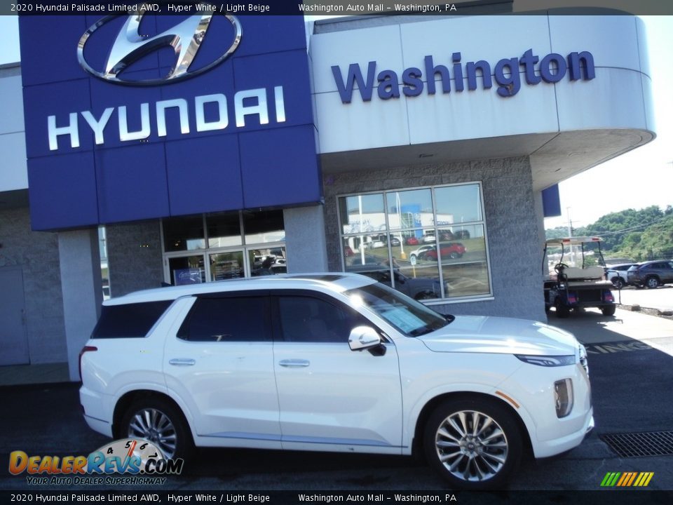 2020 Hyundai Palisade Limited AWD Hyper White / Light Beige Photo #2